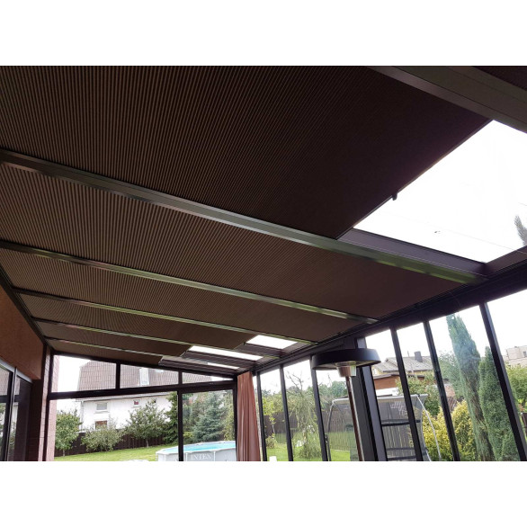 Plisuotos žaliuzės, žaliusės stogo langams, žaliuzės žiemos sodams, žaliuzės stogui, gofruotos žaliuzės, plisse