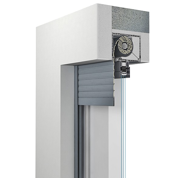 Integruotos fasade apsauginės žaliuzės